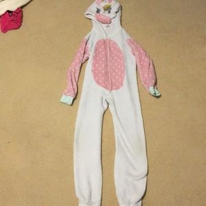 Girls sz 7/8 unicorn full body zip up pjs